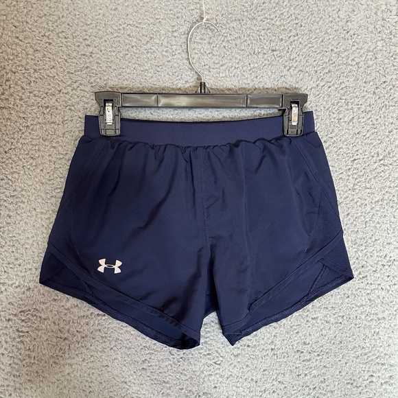 Under Armour Womens Shorts Blue Size XS Athletic Workout Lined Drawstring - Picture 1 of 3